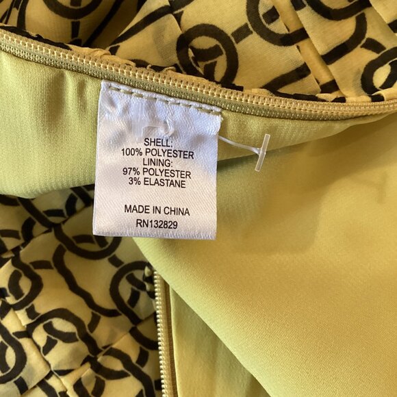 L,Academie The Malle Mini Dress In Gold Chain NWT Size‎ XS Xsmall Yellow & Black - Picture 11 of 11